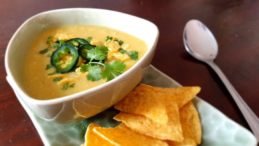 Jalapeño-maïs soep met koriander 2